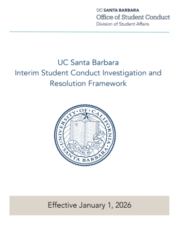 Cover of UC Santa Barbara Interim Conduct Investigation and Resolution Framework